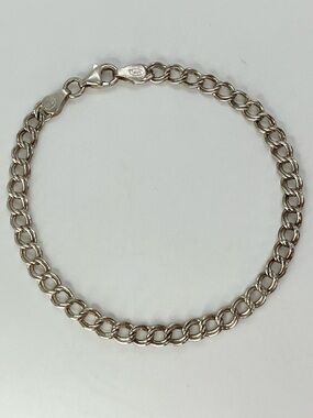 Vtg 925 Italy Sterling Silver Double Link Chain Bracelet | 7”